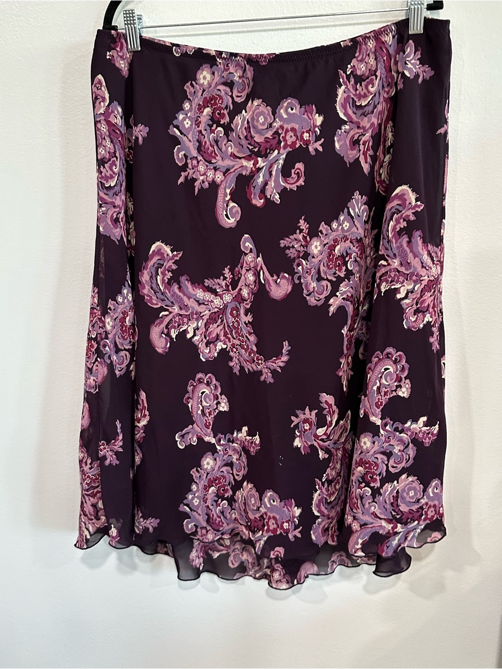 Worthington Woman 18W Purple Paisley Flowy A-Line Skirt